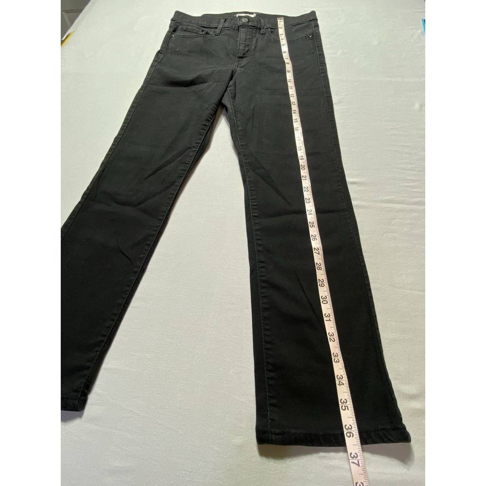 Levi's Women's Black Dark Wash Denim Slim Jeans Mid Rise Water Less 5-Pocket - Picture 3 of 8